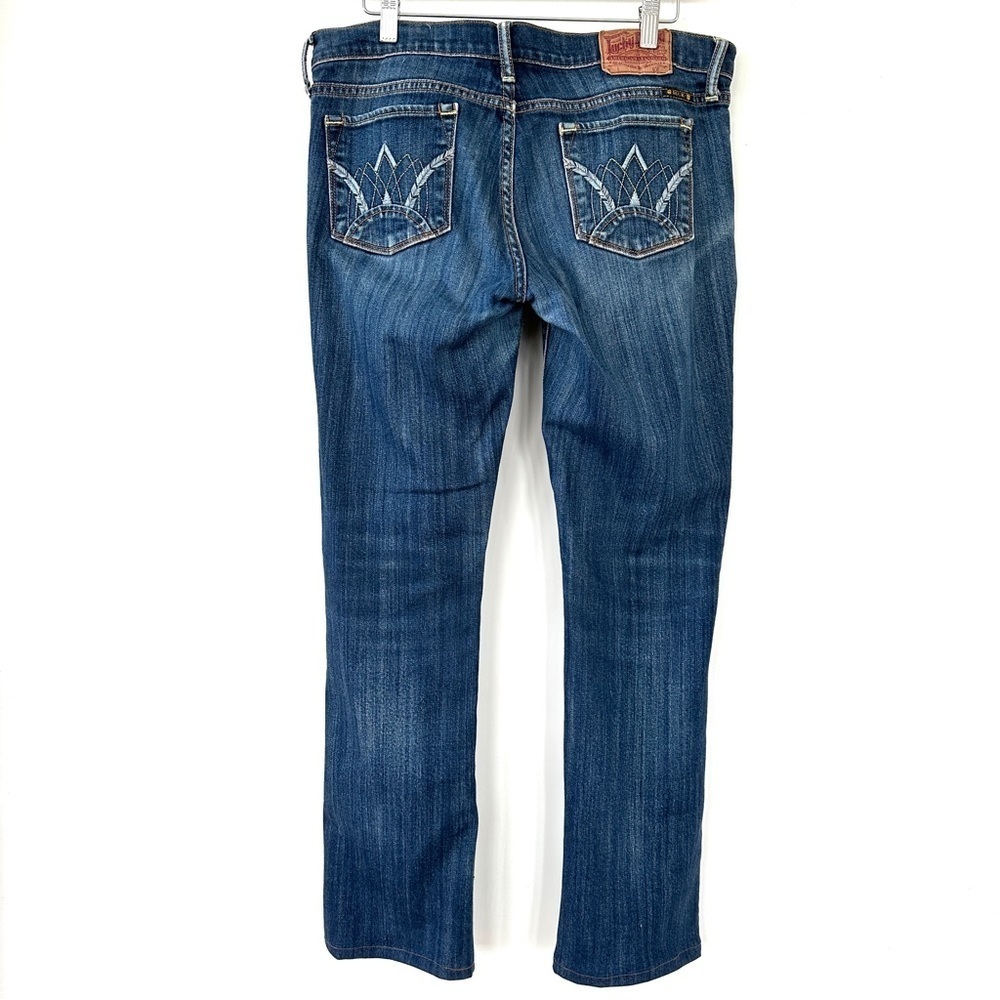 Lucky Brand Women's Blue Jeans, mid-rise, straight leg, embroidered